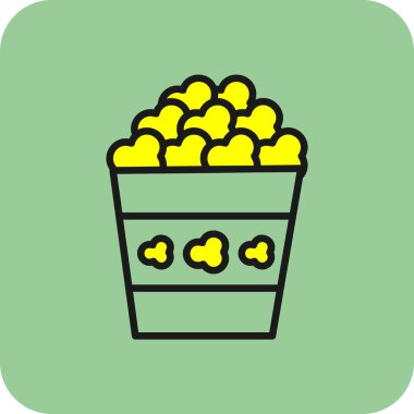 Patlamış mısır kovası. Web simgesi basit illüstrasyon