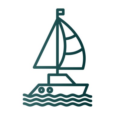 Yelkenli vektör renk simgesi 