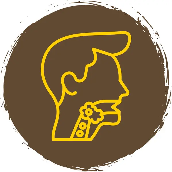 Erkek boğaz ikonu. Gırtlak kanseri vektör logosunun ağ için düz çizimi 