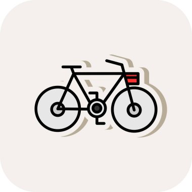 bisiklet düz simgesi, vektör illüstrasyonu