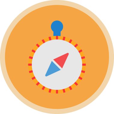 pusula düz simgesi, vektör illüstrasyonu