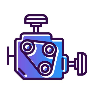 araba motoru simgesi, vektör illüstrasyonu basit tasarım