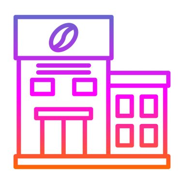 Kafe binası simgesi, vektör illüstrasyon tasarımı