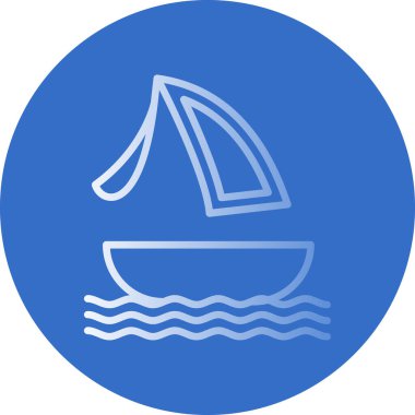 Sörf teknesi simgesi vektör çizimi tasarımı 