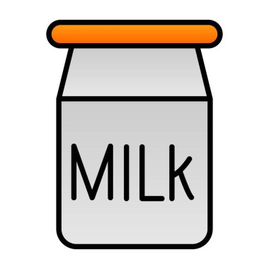 Süt düzlüğü simgesi, vektör illüstrasyonu