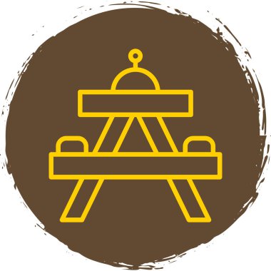 Bir piknik tablosu simgesinin vektör çizimi 