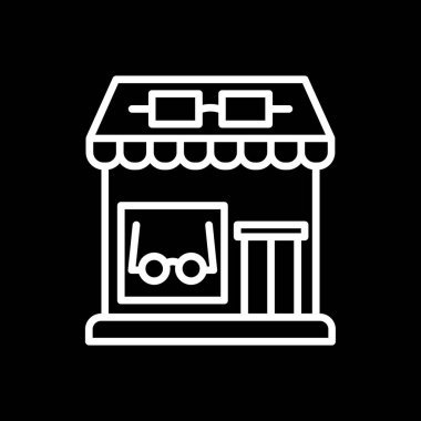 Optik dükkan simgesi, basit vektör illüstrasyon tasarımı