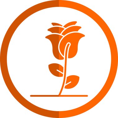 Gül çiçeği. Web simgesi basit illüstrasyon 