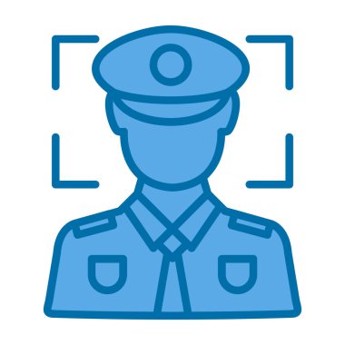 Askeri vektör ikonu. doldurulmuş satır illüstrasyonu.