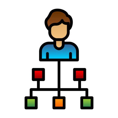 Yönetimin düz simgesinin vektör illüstrasyonu 