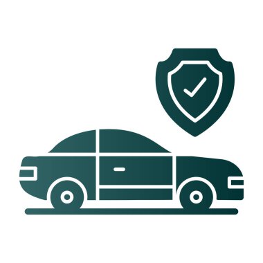 Araba sigortası düz web simgesi basit illüstrasyon 