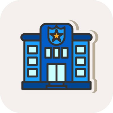 Polis karakolu web simgesi, vektör illüstrasyonu 