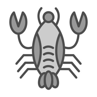 Istakoz simgesi, basit vektör illüstrasyonu             