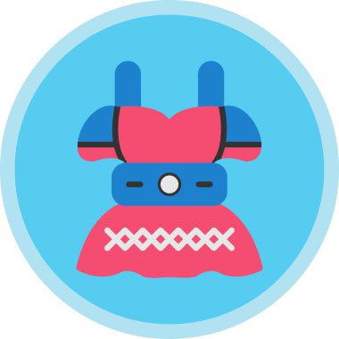 Bavyera Dirndl elbise, vektör illüstrasyonu