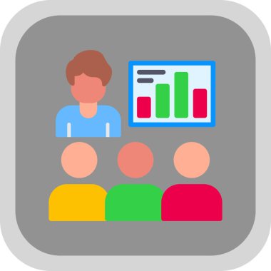 izleyiciler düz vektör simgesiyle buluşuyor