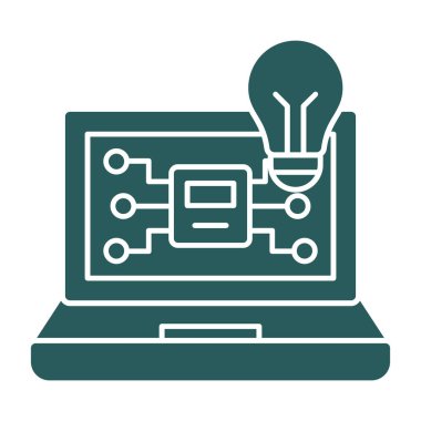 ampul vektör çizim tasarım ile dizüstü bilgisayar