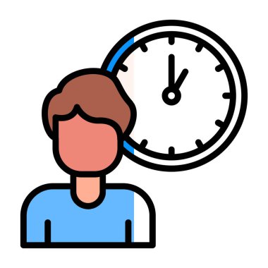 zaman yöneticisi renk ikonu vektör illüstrasyonu