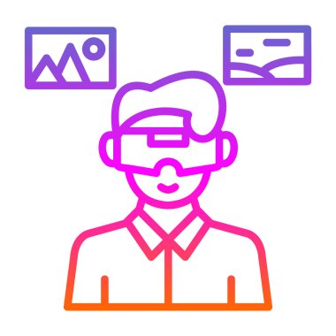 man with glasses icon, vector illustration