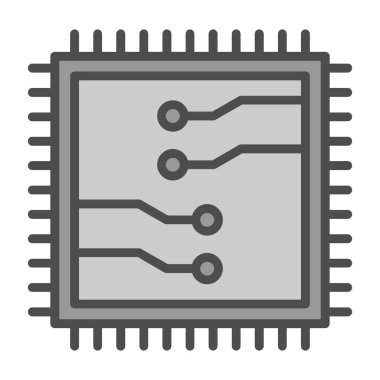çip simgesi, vektör illüstrasyonu basit tasarım