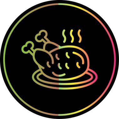 Kızarmış tavuk simgesi, vektör çizimi basit tasarım