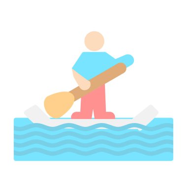 Paddle surf vektör simgesi basit tasarım illüstrasyonu
