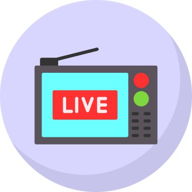 Canlı akış vektör simgesi