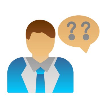 Soru işaretli vektör çizimi tasarımı olan iş adamı