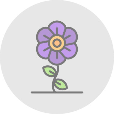 Çiçek. Web simgesi basit illüstrasyon