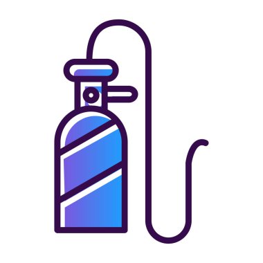 Oksijen tankı simgesi tasarımı çizimi