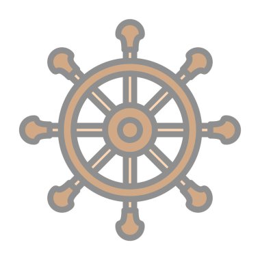 Direksiyon ikonu. Web için basit bir tekerlek vektör simgesi çizimi                    