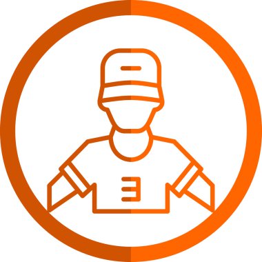 Beyzbol oyuncusu simgesi, vektör illüstrasyonu