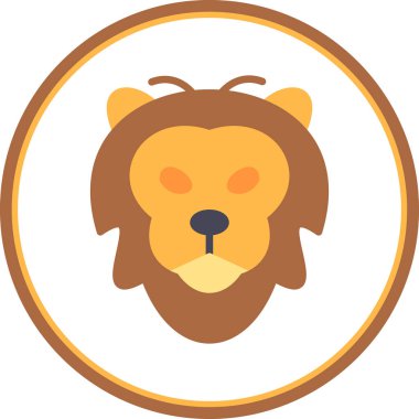 Aslan başı simgesi, vektör illüstrasyonu basit tasarım