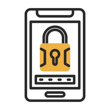 akıllı telefon güvenlik simgesi, vektör illüstrasyonu 