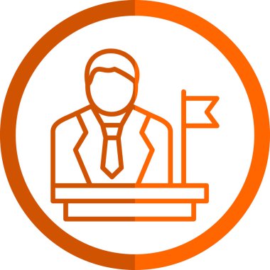 Müdür bey. Web simgesi basit illüstrasyon