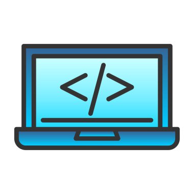 kod programlama web simgesi basit illüstrasyon 