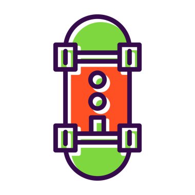 Modern kaykay simgesinin vektör illüstrasyonu                       