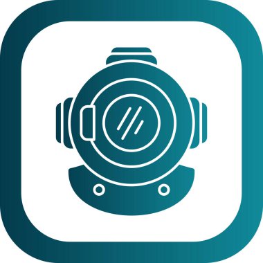 Dalış Miğferi simgesi vektör illüstrasyonu