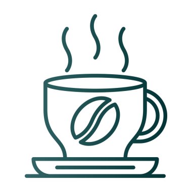 sıcak kahve simgesi, vektör illüstrasyonu