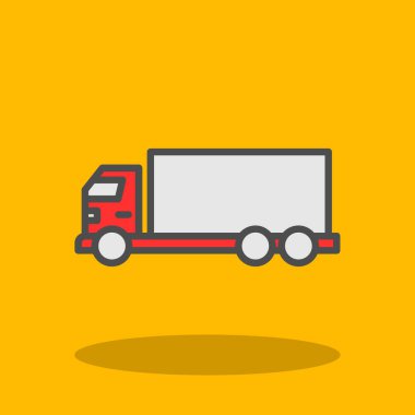 kamyon simgesi, vektör illüstrasyonu basit tasarım