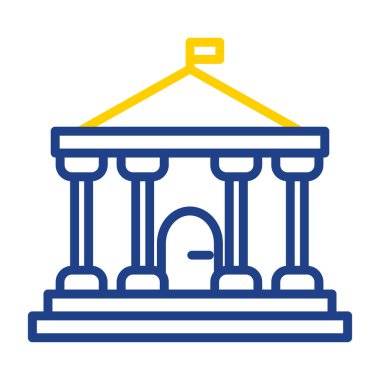 Parlamento binası simgesi, vektör illüstrasyonu basit tasarım