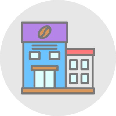 Kafe binası simgesi, vektör illüstrasyon tasarımı