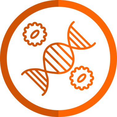 Genetik mühendisliği web simgesi, vektör illüstrasyonu 