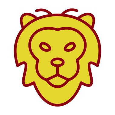 Aslan başı simgesi, vektör illüstrasyonu basit tasarım