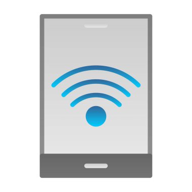 wifi sembollü tablet pc, vektör illüstrasyonu, kablosuz simge