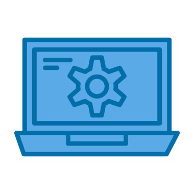 dizüstü bilgisayar simgesi, vektör illüstrasyonu basit tasarım