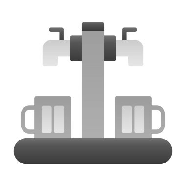 Beyaz arka planda vektör gri spor salonu ikonu. eps