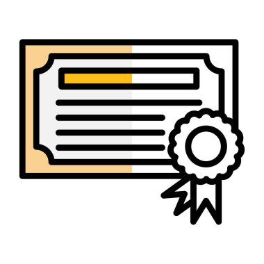 Sertifika simgesi, eğitim konsepti, vektör illüstrasyonu