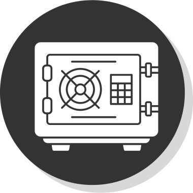 Güvenli kutu simgesi, vektör illüstrasyonu basit tasarım