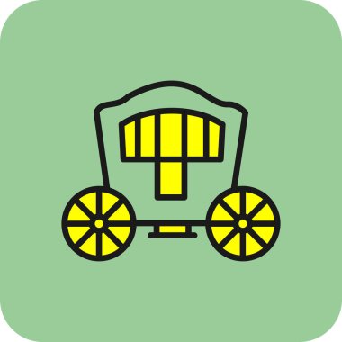 Carriage düz simgesinin vektör illüstrasyonu