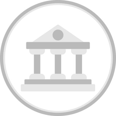 Banka binası. Web simgesi basit illüstrasyon